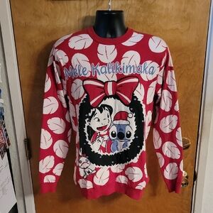 Lilo & Stitch Disney Christmas Ugly Sweater Mele Kalikimaka Size Small